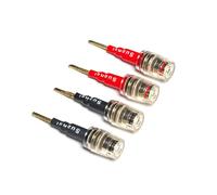 Suanqi Flex Pin Banana Plugs a 4mm hembra Banana Jack Adaptador de audio para terminales con resorte amplificador, sistemas de sonido, 4 unidades (tipo flexible a hembra de 4 mm).