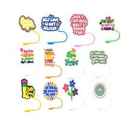 Suanzua 12 Tapas de Pajita, Tapas de Pajita Reutilizables, Cubiertas de Pajita de 10 mm para Accesorios de Pajita para Vasos de 30 y 40 Oz