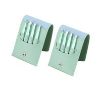 Suanzua 2 Juegos de Pinzas para Cejas, Pinzas de Acero Inoxidable, Juego de Pinzas para Cejas, Juego de Recorte de Cejas, Color Verde