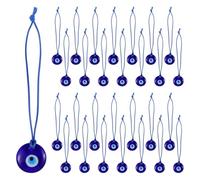 Suanzua 50 Piezas de Colgantes de Mal de Ojo Azul Turco, Cuentas de Vidrio de Mal de Ojo para Colgar en el Espejo del Coche, Accesorios para Colgar