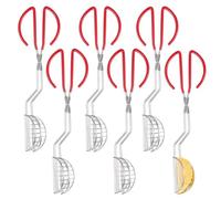 Suanzua 6 pinzas para conchas para taco de acero inoxidable con clip de plástico, prensa para taco para la producción de conchas de tortilla hechas en casa