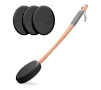 Suanzua Aplicador de Loción para la Espalda con y 4 Almohadillas Reemplazables, Ideal para Jóvenes y Ancianos, Color Negro.