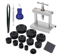 Suanzua Herramienta para Prensar Relojes,Kit para Prensar Cristales Relojes, Caja Trasera,Prensa Caja Trasera Reloj Metal,Herramienta para Reemplazar Batería del Reloj,A