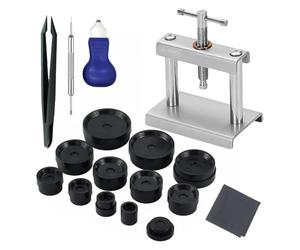 Suanzua Herramienta para Prensar Relojes,Kit para Prensar Cristales Relojes, Caja Trasera,Prensa Caja Trasera Reloj Metal,Herramienta para Reemplazar Batería del Reloj,A