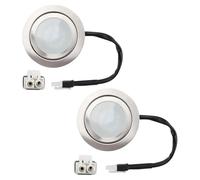 Suanzua Luces para Campana Extractora de 12 V CC y 2 W con Enchufe el Macho, Paquete de 2 X Luces LED Empotradas para Estufa de Armario, Bombilla para Cocina