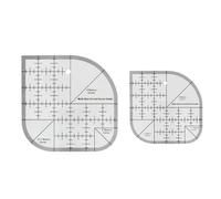 Suanzua Regla de Corte de Esquinas Curvas Antideslizantes, Plantilla de Costura para Manualidades, Patchwork, Accesorios de Acolchado, Regla Multifuncional