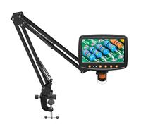 Suanzua RIEVBCAU Soporte de Brazo Flexible para Microscopio, Soporte de Metal Ajustable, Soporte para Microscopio con Forma de Moneda, Compatible con DM4 DM7 DM9