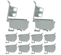 Suanzua UK5- UK5RD LED Base Terminal Fusible para carril DIN Desconexión bornes Clip de tornillo (paquete de 10 unidades, gris)