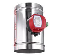 Suanzua Válvula de Compuerta de Conducto de Aire Eléctrico de Acero Inoxidable de 125 mm, Compuerta de Aire Motorizada para Conductos de Aire HVAC, Accionamiento del Actuador de CA 220 V