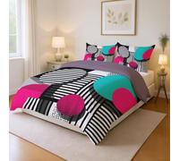 Suave al Tacto Confort Multicolor Parure de Lit Abstracto Moderno Patrones Geométricos Fácil de Mantener Microfibra para Niños y Adultos Duvet Cover 135 x 200 cm