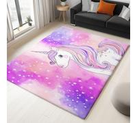 Suave Alfombras Delicado Lindo Objetos Animales Unicornios Decorativas, Alfombra de Pelo Corto, Alfombras para Salón, Habitación y Dormitorio, Tapete Resistente, (Malva, 160 x 220 cm)