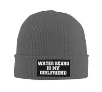 Suave Beanie Gorro de Punto El esquí acuático es mi Novia esquiadora acuática Skull Cap Slouchy Gorros Beanie Sombrero para Running Mujer Hombre