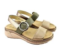 SUAVE by leyland - Sandalia Muy cómodas con Plantilla Acolchada extraíble y Cierres de Tira Adhesiva 671910 Cuero Mujer Color: Aztec Hunter Talla: 40