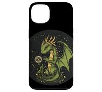 Suave dragón sosteniendo un diente de león para una mirada mágica Carcasa para iPhone 13
