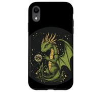 Suave dragón sosteniendo un diente de león para una mirada mágica Carcasa para iPhone XR
