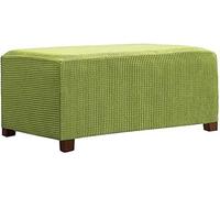 Suave Funda De Puff Rectangular A Prueba De Polvo, Otomana Jacquard Con Parte Inferior Elástica, Retirable Lavable Para Reposapiés, Adecuado Para Sala De Estar