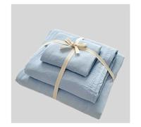 Suave Funda Nórdica De Color Liso, Juego Algodón Lavado Suave Y Ligero, Adecuado for Todas Las Estaciones, con Cierre Cremallera Lazos En Esquinas Hermoso(Sea Salt Blue,200 * 230cm-4pcs)