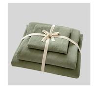 Suave Funda Nórdica De Color Liso, Juego Algodón Lavado Suave Y Ligero, Adecuado for Todas Las Estaciones, con Cierre Cremallera Lazos En Esquinas Hermoso(Mustard Green,200 * 230cm-4pcs)