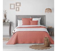 Suave Interior, Camino de Cama Acolchado (80 x 180 cm) Mellow Chic Terracotta/Blanco, Microfibra Bicolor