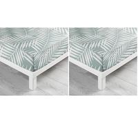 Suave Interior, Sábana Bajera (160 x 200 cm) Botania Sauvia, 100% Algodón (Paquete de 2)