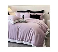 Suave Juego de Cama Lujo algodón Lyocell, 4 Piezas, Suave, Sedoso, Color Puro, Funda nórdica, sábana y Almohada Hermoso(Purple,King 220X240cm 4pcs)