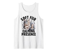 Suave piel calmante Presencia Gato Amante Felino Mascota Miau Amor Gato Camiseta sin Mangas