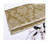Suave Tela de Terciopelo por Metro 140cm de Ancho Relieve Estampado Floral Material de Terciopelo Tapicería Cortinas Telas Para Coser Manualidades, Cojines, Muebles(Color:amarillo claro)