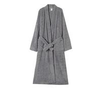 Suave toque bata de los hombres, Turco Terry albornoz, Kimono completo longitud Spa albornoz con bolsillos de cinturón,Light gray,XL