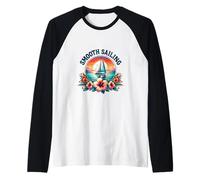 Suave Vela Vacaciones de Verano Velero Amante del Barco Camiseta Manga Raglan