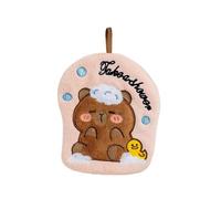 Suave y absorbente toalla de mano de animal de felpa con alfombra de limpieza para cocina baño fácil de limpiar con gancho colgante