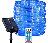 SUAVER 32M 300LED Solar Lichterkette Außenen, wasserdichte Solar Lichtschlauch mit Fernbedienung Timer LED Streifen Dimmbare Solar Tube Licht Decor String Licht Solarleuchten Weihnachten (Blau)