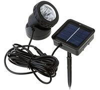 SUAVER Lámpara solar para jardín, resistente al agua, foco solar LED para camino, foco subacuático, iluminación de paisaje, para jardín, fuente, terraza, césped, luz blanca cálida (tipo 1-cálido)