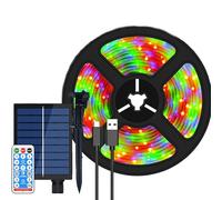 SUAVER Tira de Luces LED Solar para exteriores, 10m 240LED Impermeable Flexible Guirnaldas luminosas con Remoto,decoración de cadena de luces para jardín,decoración fiesta de Navidad (Multicolor)