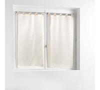 Suavidad Interior, par de visillos con Trabillas (2 x 60 x 120 cm) Norine, Efecto Lino Tejido