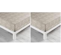 Suavidad Interior, sábana Bajera (160 x 200 cm) Aristide Natural, 100% algodón (Paquete de 2)