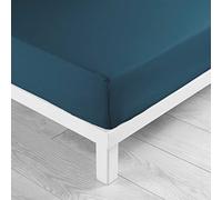 Suavidad Interior, Sábana Bajera (160 x 200 cm) Lina Azul, 100% Algodón