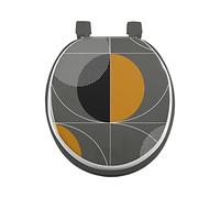 suavidad interior, Tapa del inodoro Bisagras de plástico 37 x 47 Cm Gris, MDF Impreso, Color Pop