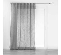 Douceur d'Intérieur Suavidad Interior, Visillo con Trabillas Ocultas (140 x 240 cm) Haltona Gris, Efecto Lino Tejido