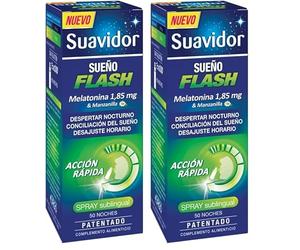 Suavidor - Sueño FLASH - Acción rápida para la conciliación del sueño - Spray de 20 ml (Paquete de 2)