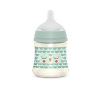 Suavinex Biberón 150 ml Con Tetina Fisiológica SX Pro de Silicona, Válvula Anticólico, Flujo Lento (S), Para Bebés +0 Meses, Bonhomia, Verde