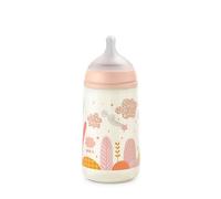 Suavinex Biberón 270 ml Con Tetina Fisiológica SX Pro de Silicona, Válvula Anticólico, Flujo Medio (M) Para Bebés +3 Meses, Dreams Rosa
