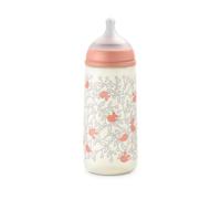 Suavinex, Biberón Anticólico de 360 ml con Tetina Fisiológica SX Pro de Silicona, de Flujo Denso (L), para Líquidos Densos, Apto Papillas Líquidas. Bebés +6 Meses. Birdies, Rosa