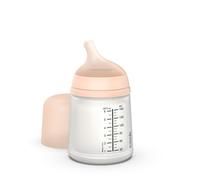 Suavinex, Biberón Anticólico Zero Zero, con Tetina de Flujo Adaptable (A) de Silicona, para Bebés +0 Meses y Recién Nacidos, Específico Lactancia Materna, Leche Materna y de Fórmula, 180 ml, Fair