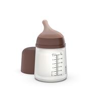 Suavinex, Biberón Anticólico Zero Zero, con Tetina de Flujo Lento (S) de Silicona, para Bebés +0 Meses y Recién Nacidos, Compatible con la Lactancia Materna, Leche Materna y de Fórmula, 180 ml, Deep