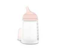 Suavinex, Biberón Anticólico Zero Zero con Tetina Flujo Medio (M), +3 Meses, Ideal para Lactancia Mixta, Tetina Imitante de la mama, 270 ml