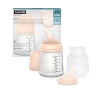 Suavinex Set biberón Zero Zero – Flujo adaptable, tetina de recambio y bolsa anticólico – Color Piel