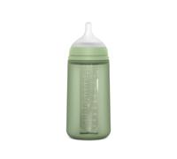 Suavinex, Biberón con Botella de Silicona, 330 ml, Bebés +6 Meses, Verde | Anticólicos, Blandito, Tetina Fisiológica SX Pro de Silicona, para Líquidos Densos, Apto Papillas Líquidas, de Boca Ancha