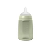 Suavinex Biberón Con Botella De Silicona De 240 Ml, Tetina Fisiológica Sx Pro, Flujo Medio (M). +3 Meses. Colour Essence, Verde