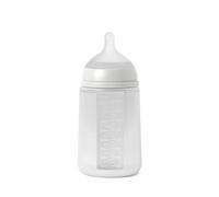 Suavinex, Biberón con Botella de Silicona de 240 ml, con Tetina Fisiológica SX Pro de Silicona, con válvula Anticólico, Biberón de Flujo Medio (M). Para Bebés +3 Meses. Colour Essence, Gris
