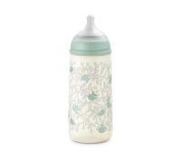 Suavinex, Biberón Anticólico de 360 ml con Tetina Fisiológica SX Pro de Silicona, de Flujo Denso (L), para Líquidos Densos, Apto Papillas Líquidas. Bebés +6 Meses. Birdies, Verde